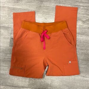 FIGS Orange Newer Technical Collection Scrub Pants Sz S